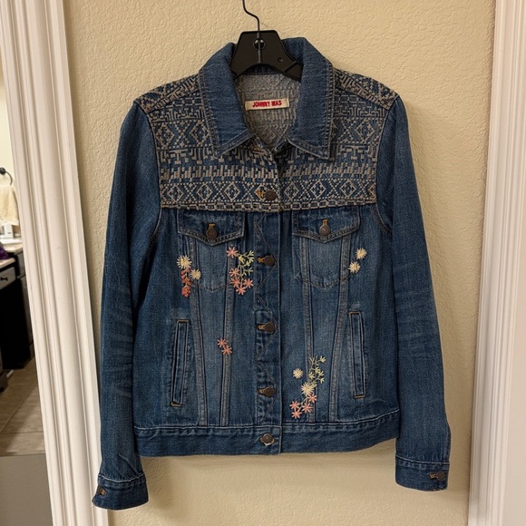 Johnny Was Indigo Embroidered Jean Jacket